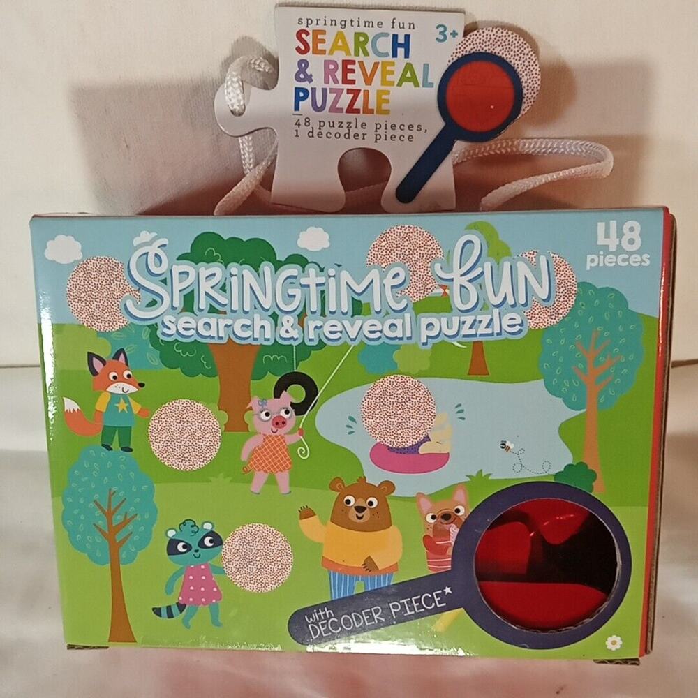 Springtime Fun Search & Reveal Puzzle 48 Puzzle Pieces W Decoder Pii